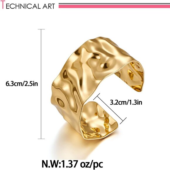 Gold Bangle Bracelet For Women Boho Cuff Bracelet Silver Bangle Bracelet Back To - Picture 6 of 6